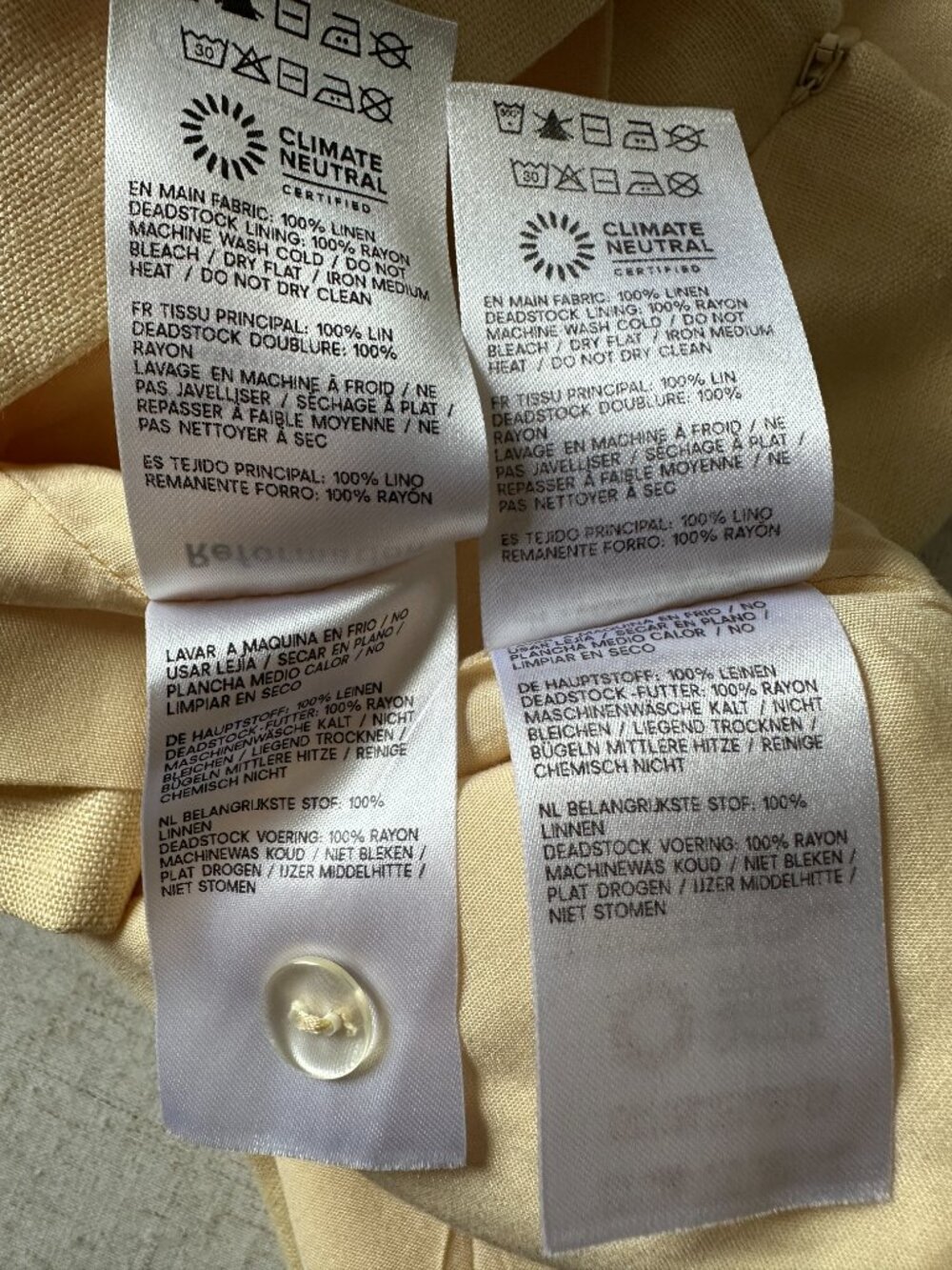 Reformation Juliet Linen Top + Ren Skirt Two Piece Set Parmesan Yellow Floral 6 - Picture 7 of 8